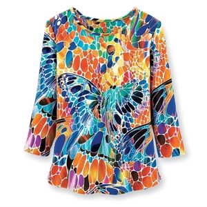 Cindy Oh Mosaic Butterfly Top